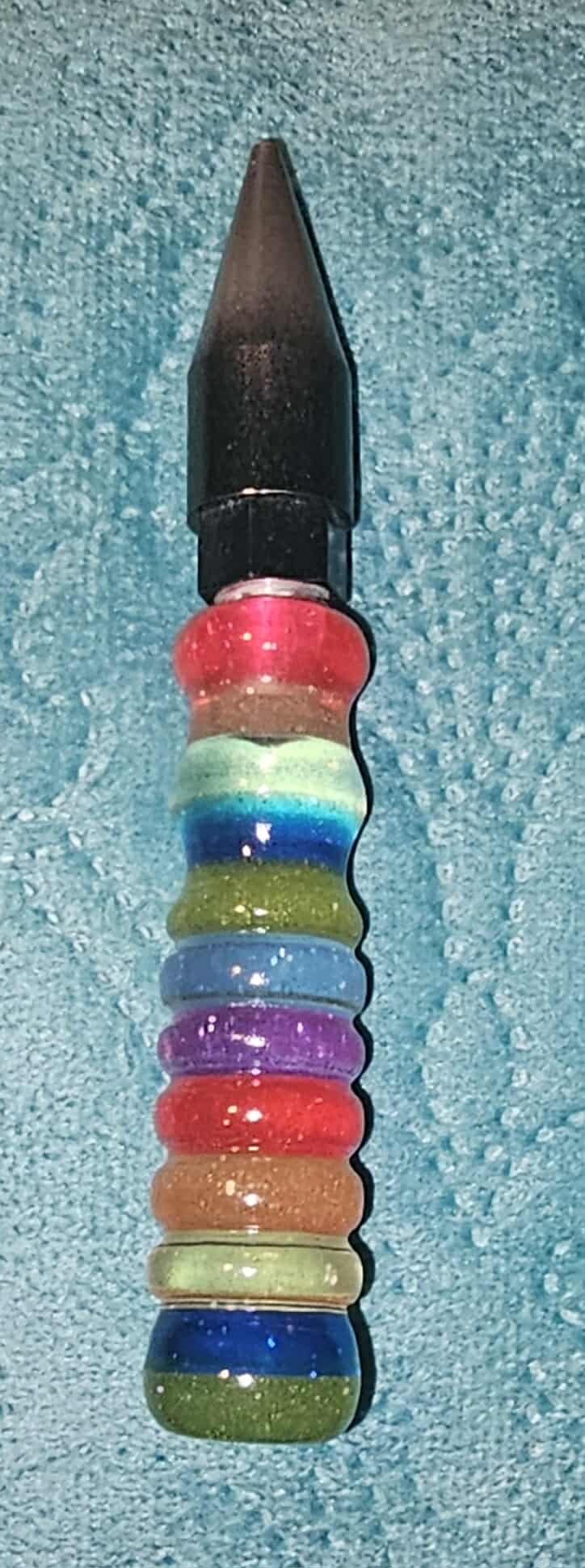 Rainbow Glitter 5 total inches Slender/Regular Grip