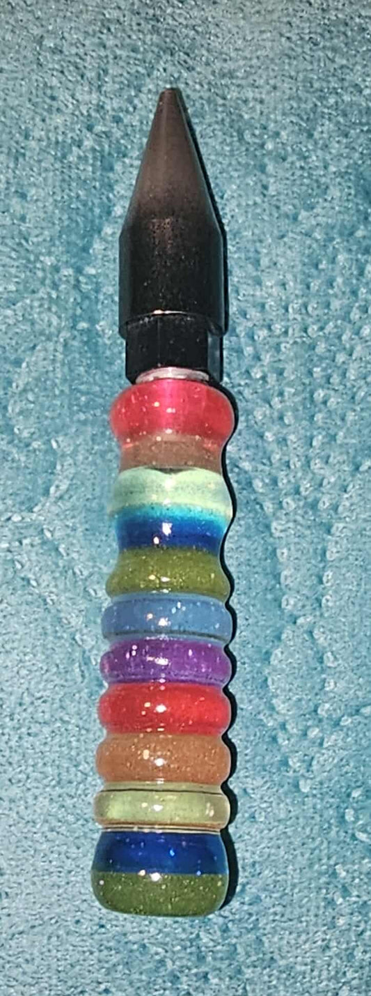 Rainbow Glitter 5 total inches Slender/Regular Grip