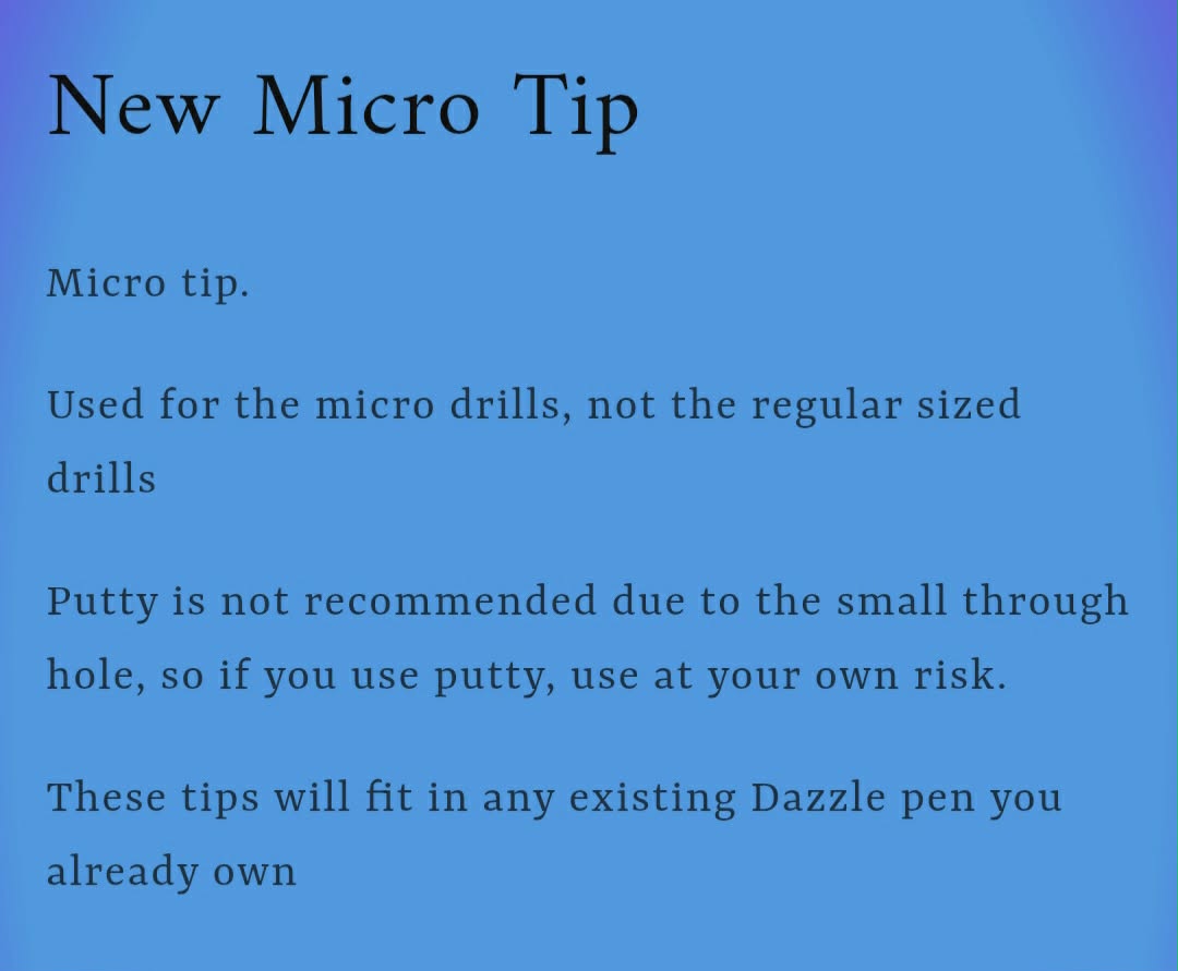 MICRO TIP 4.25 Total inches. Slender Grip