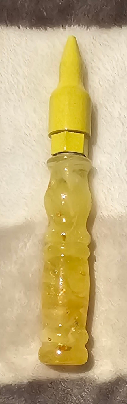 Yellow with Flakes 5 Total inches Slender Grip