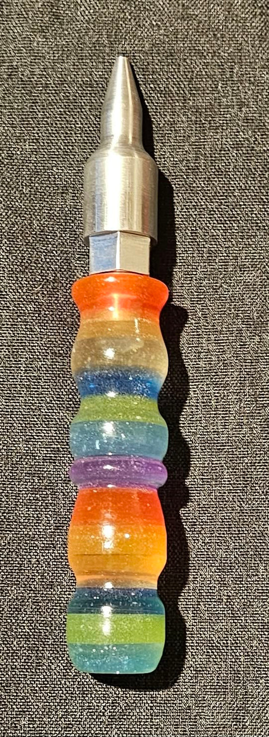Rainbow Glitter 5.25 Total Inches Regular Grip